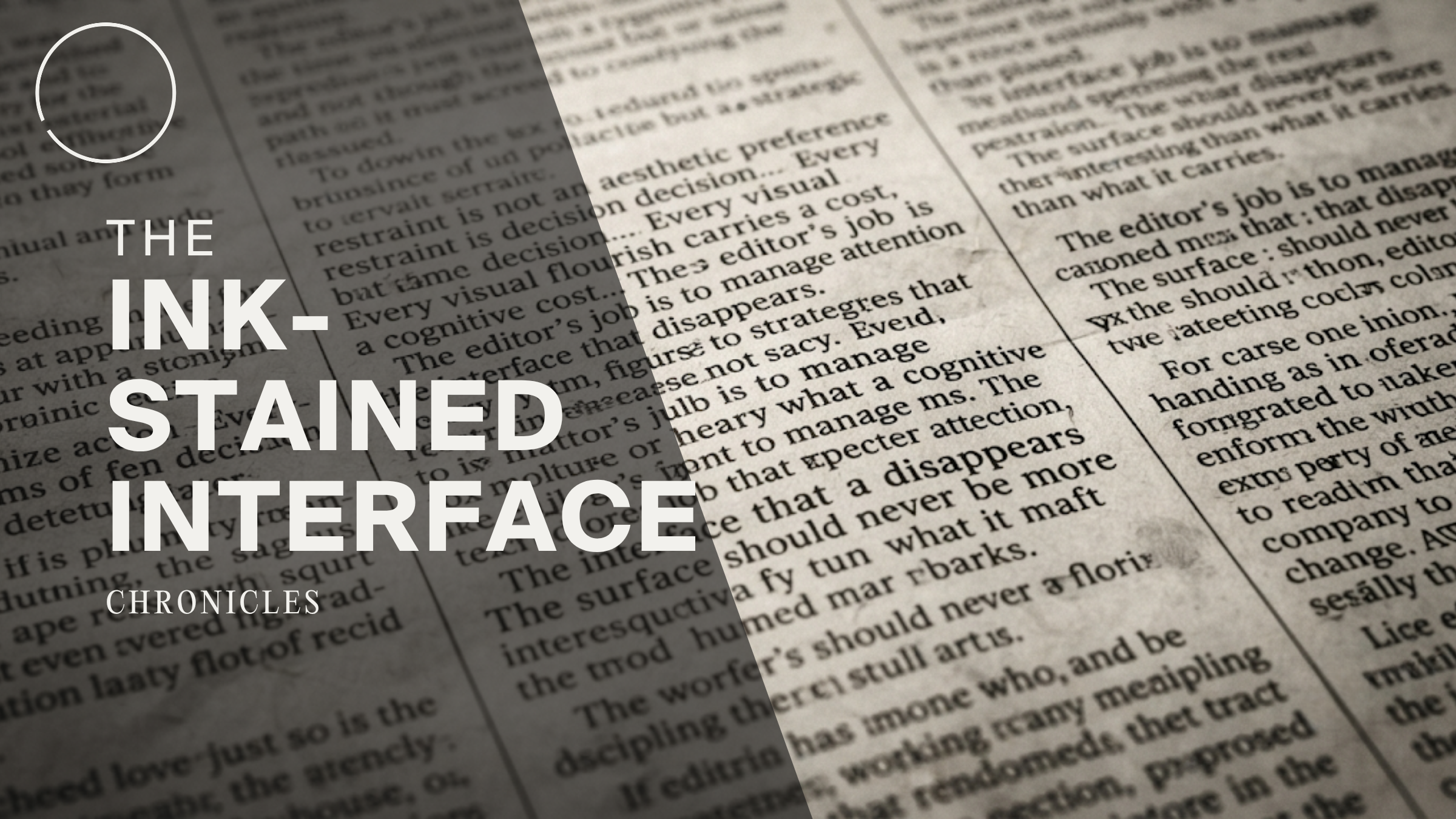 Close-up of dense newspaper type on aged paper - a study in contrast, restraint, and editorial discipline